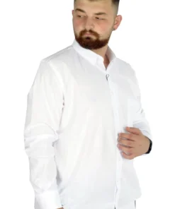 Алтернативен поглед на Голема бела машка кошула  3XL - 10XL памук, ликра