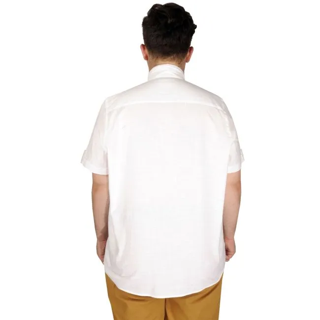Голема бела машка кошула на краток ракав 3XL - 10XL - Image 4