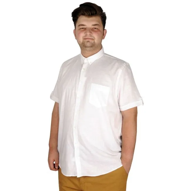 Голема бела машка кошула на краток ракав 3XL - 10XL