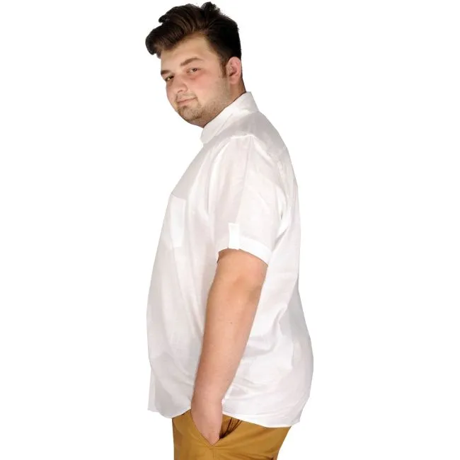 Голема бела машка кошула на краток ракав 3XL - 10XL - Image 5