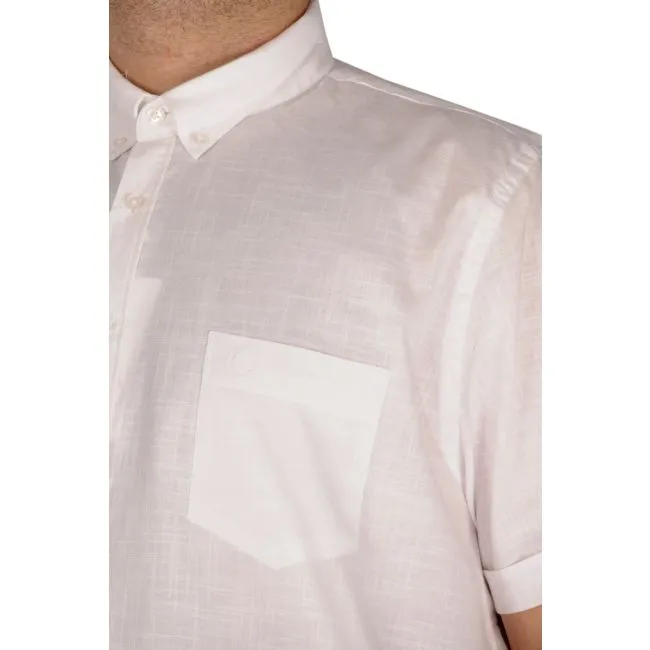Голема бела машка кошула на краток ракав 3XL - 10XL - Image 2
