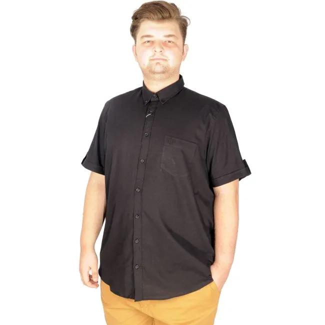 Голема црна машка кошула на краток ракав 3XL - 10XL
