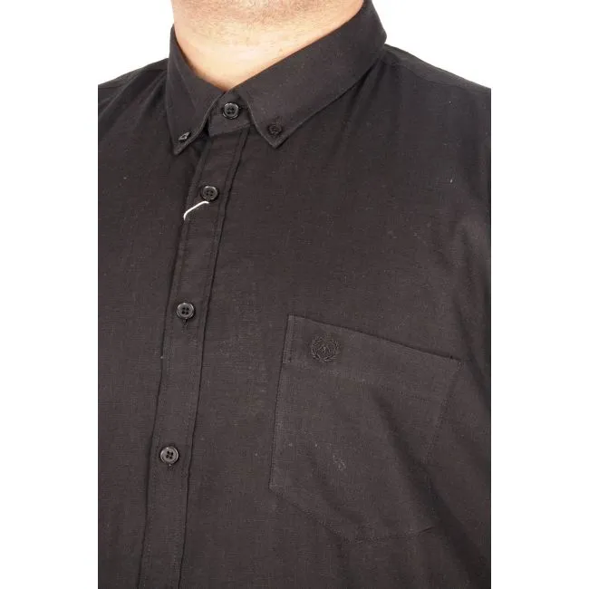 Голема црна машка кошула на краток ракав 3XL - 10XL - Image 4