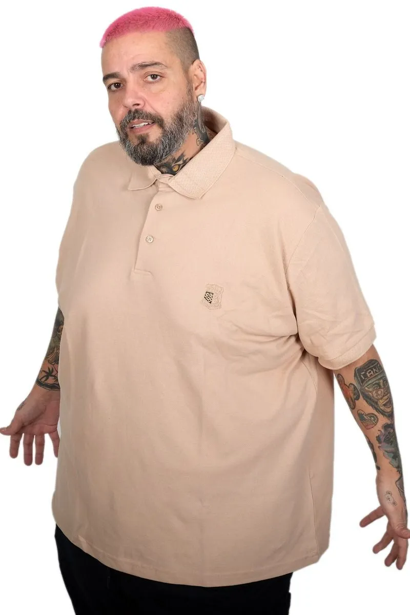 поло маица во големини од 4xl 5xl 6xl 7xl 8xl 9xl 10xl поло памучна маица странична страна - бејж