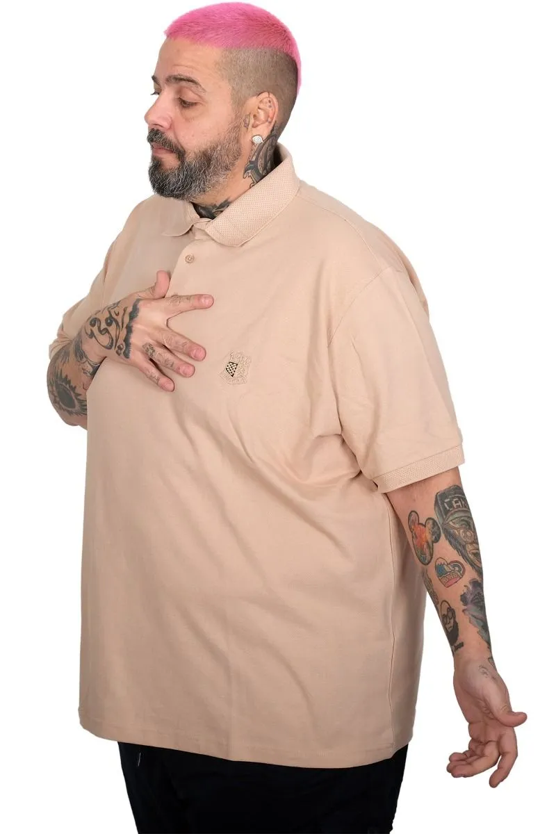 поло маица во големини од 4xl 5xl 6xl 7xl 8xl 9xl 10xl поло памучна маица странична страна затегнато - бејж