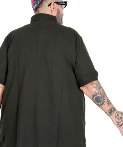 поло маица во големини од 4xl 5xl 6xl 7xl 8xl 9xl 10xl поло памучна маица задна страна - хаки маслинесто зелена