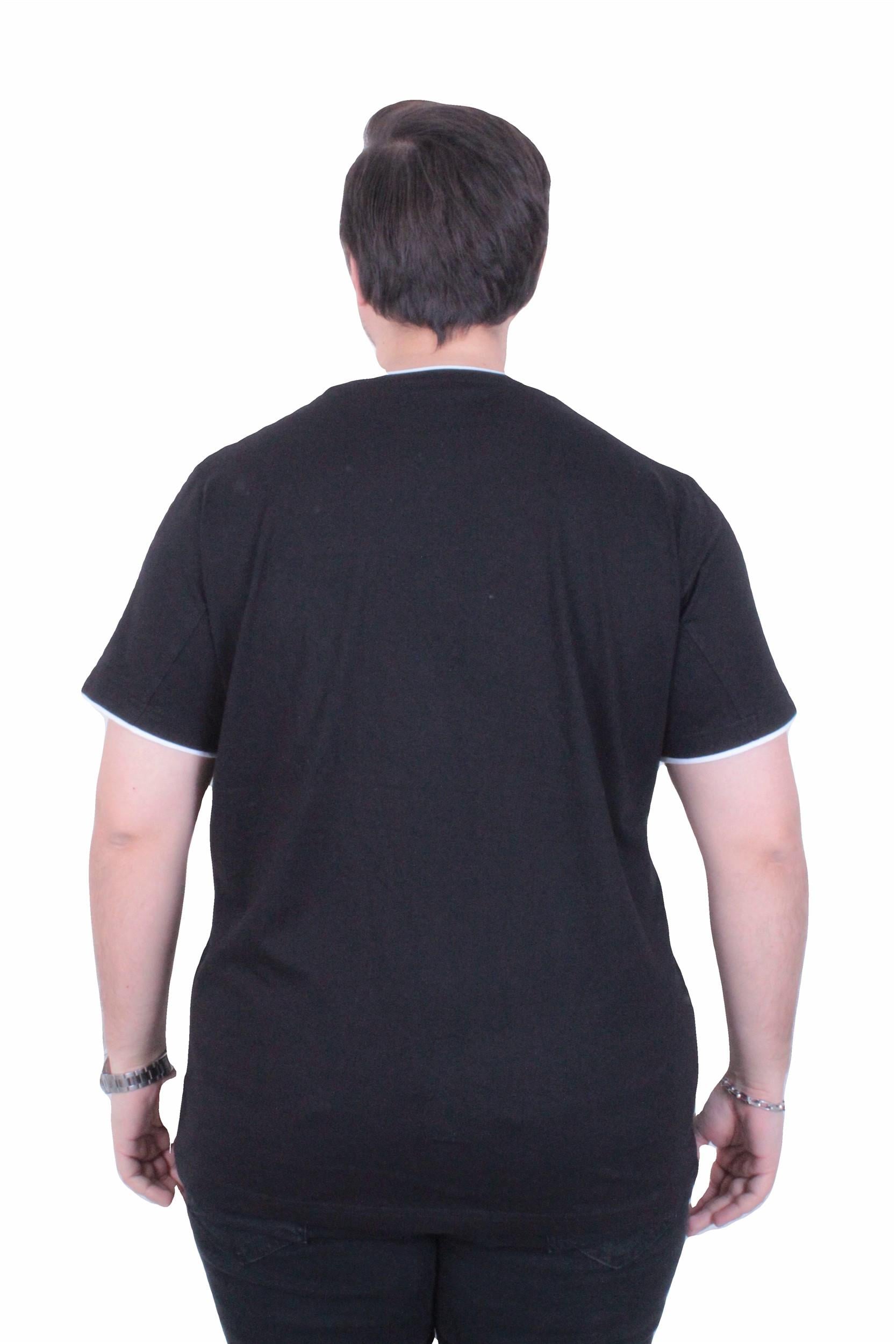 Црна машка голема маица – големи броеви (3XL до 10XL) | 100% памук - дебела ткаенина - Image 3