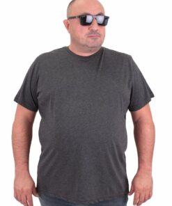 голема маица памучна 100% памук големи броеви од 3xl 4xl 5xl 6xl 7xl 8xl 9xl 10xl предна страна темно сива