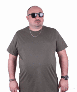 голема маица памучна 100% памук големи броеви од 3xl 4xl 5xl 6xl 7xl 8xl 9xl 10xl предна страна маслинесто зелена