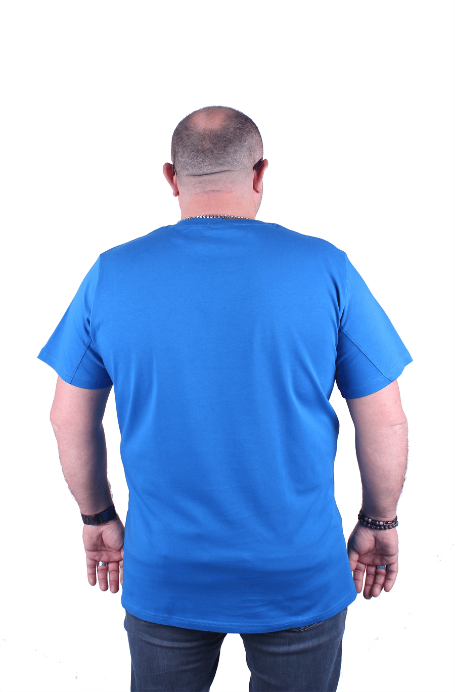 голема маица памучна 100% памук големи броеви од 3xl 4xl 5xl 6xl 7xl 8xl 9xl 10xl задна страна сина