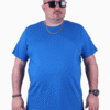 голема маица памучна 100% памук големи броеви од 3xl 4xl 5xl 6xl 7xl 8xl 9xl 10xl предна страна сина