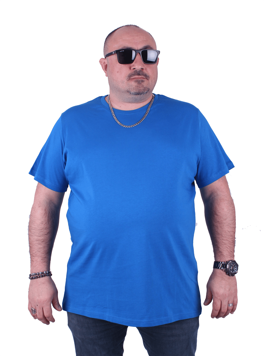 голема маица памучна 100% памук големи броеви од 3xl 4xl 5xl 6xl 7xl 8xl 9xl 10xl предна страна сина