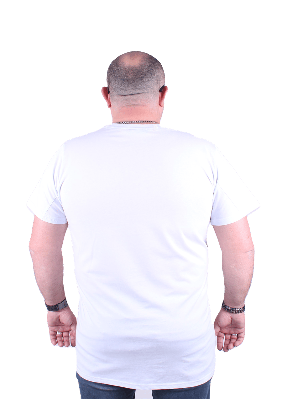 голема маица памучна 100% памук големи броеви од 3xl 4xl 5xl 6xl 7xl 8xl 9xl 10xl задна страна бела