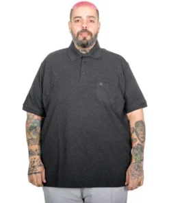 Темно сива машка поло маица –ЏЕБ,  големи броеви (3XL до 10XL) | 100% памук