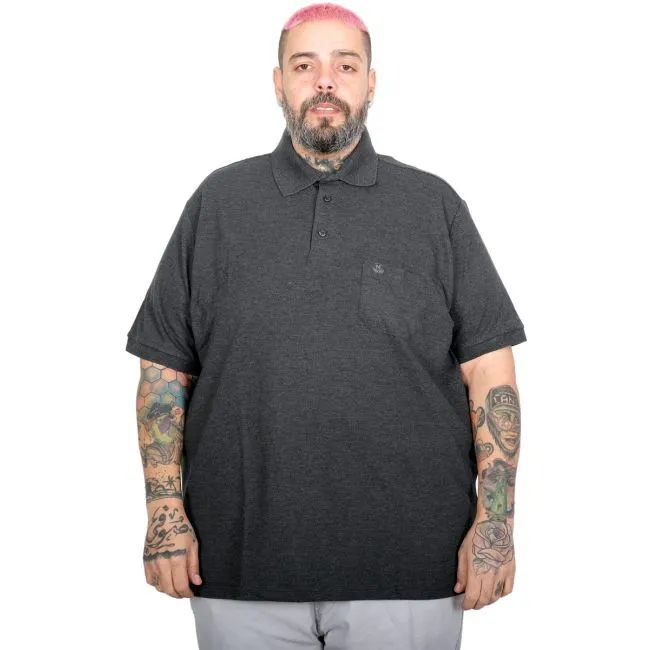Темно сива машка поло маица –ЏЕБ, големи броеви (3XL до 10XL) | 100% памук