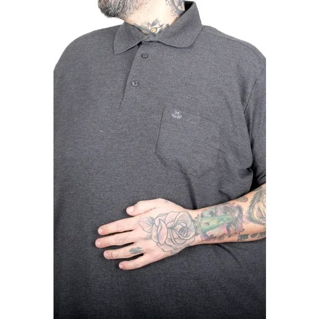 Темно сива машка поло маица –ЏЕБ, големи броеви (3XL до 10XL) | 100% памук - Image 3
