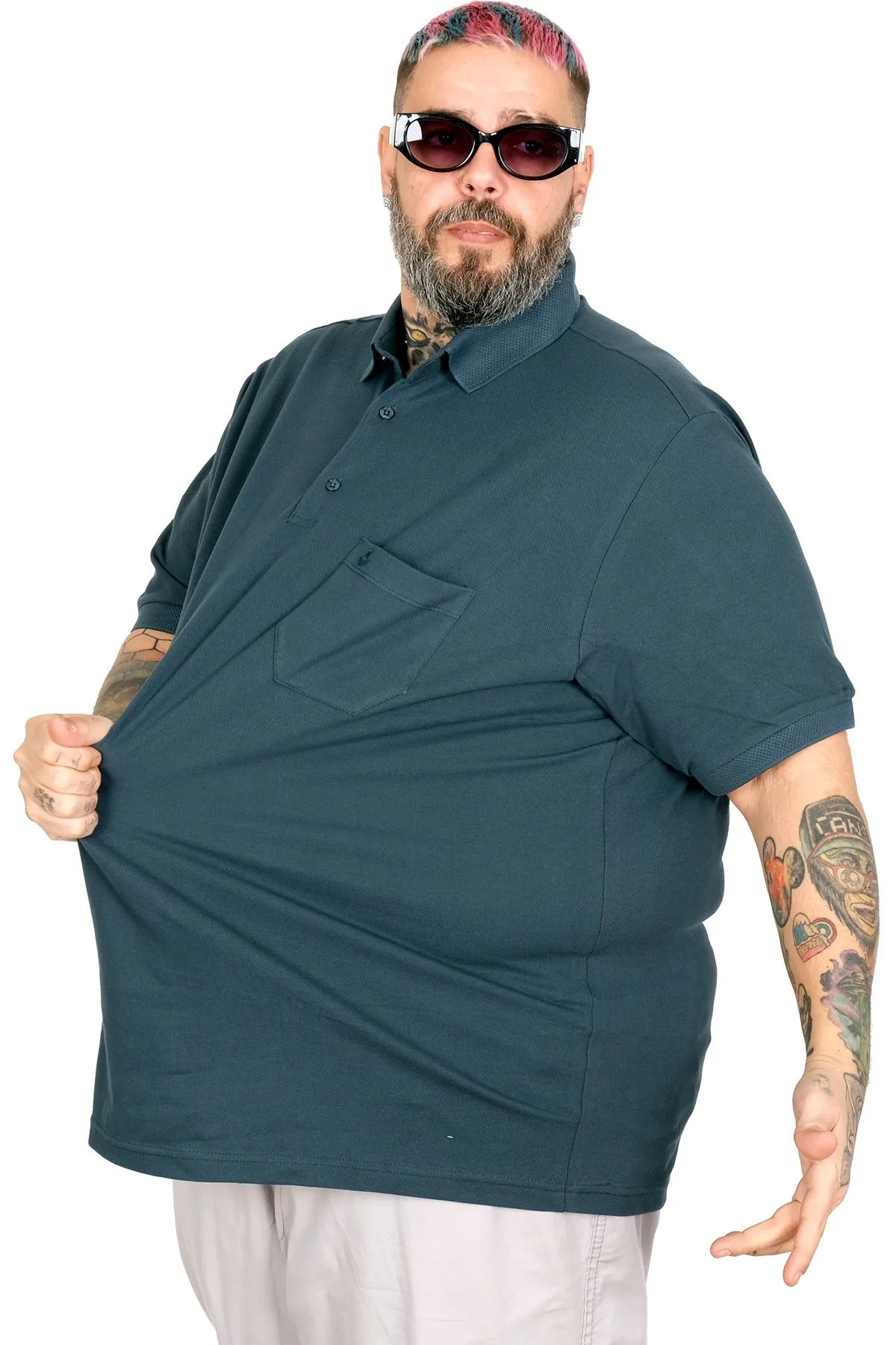 поло маица во големини од 4xl 5xl 6xl 7xl 8xl 9xl 10xl поло памучна маица предна страна - трикизно зелена