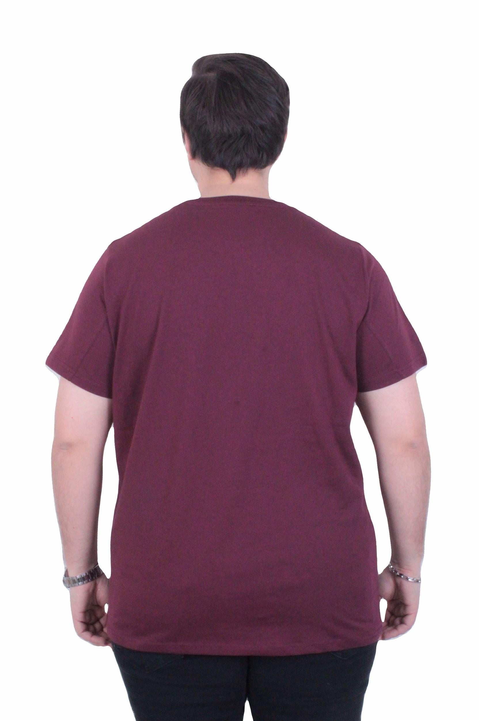 Бордо машка голема маица – големи броеви (3XL до 10XL) | 100% памук - дебела ткаенина, апликација - Image 2