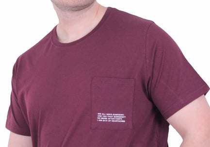 Бордо машка голема маица – големи броеви (3XL до 10XL) | 100% памук - дебела ткаенина, апликација - Image 3