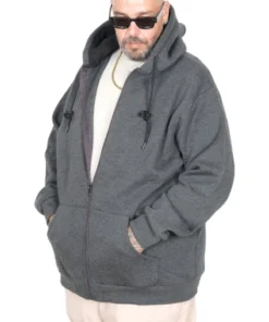 Алтернативен поглед на Голем дуксер со патент - 3XL - 10XL - ТЕМНО СИВ